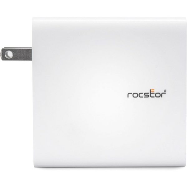 Rocstor 140W Smart USB-C™ Power Adapter AC Charger. Compatible with Apple® MacBook®, MacBook Air®, MacBook Pro® with Thunderbolt 3/4 (87W & 96W), MacBook Pro® 13" (61 & 67W), MacBook Pro® 14" 2021 and higher, MacBook Pro® 16" 2019, 2021 and higher. Chromebook®, Microsoft® Surface®, HP®, Lenovo® & Dell® Tablet & Laptop. Compatible with any USB-C-enabled Laptop device up to 140W - UL & FCC/CE Certified - GaN technology - White