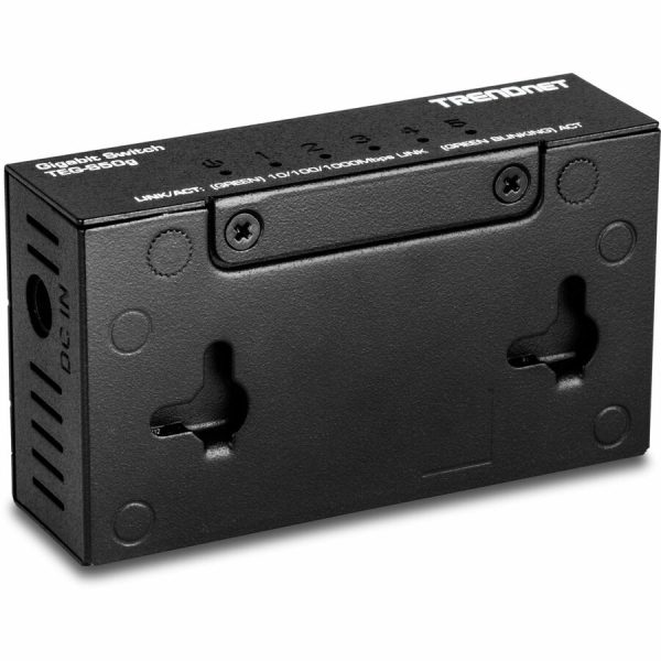TRENDnet 5-Port Mini Gigabit Switch, TEG-S50g, GREENnet Technology, NDAA + TAA Compliant, Desktop Metal Ethernet Network Switch, 5 x Gigabit Ports, Fanless, Lifetime Protection, Black - Image 4