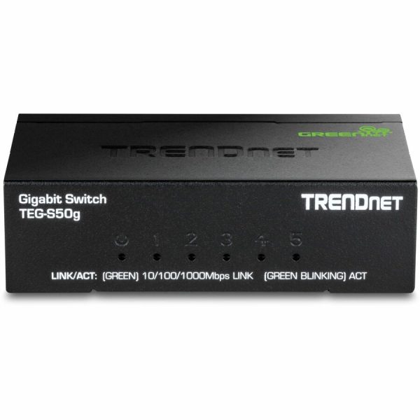 TRENDnet 5-Port Mini Gigabit Switch, TEG-S50g, GREENnet Technology, NDAA + TAA Compliant, Desktop Metal Ethernet Network Switch, 5 x Gigabit Ports, Fanless, Lifetime Protection, Black - Image 5