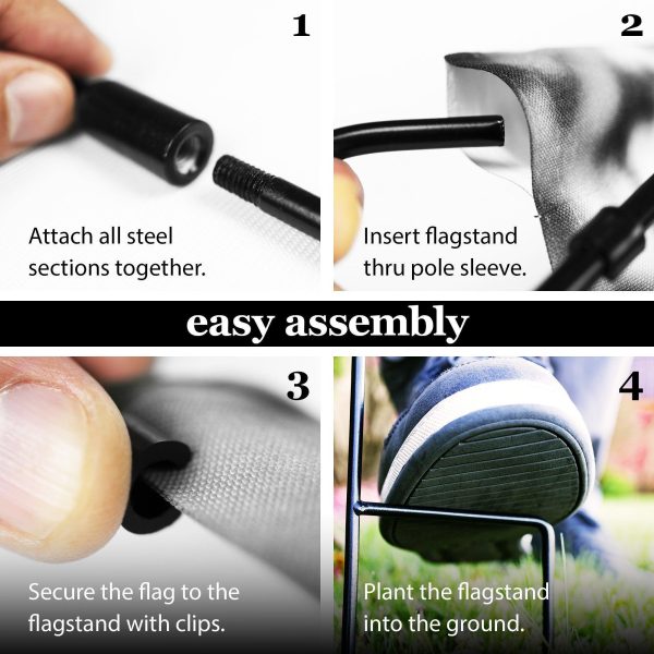G128 Combo Pack: Garden Flag Stand Black 36 in x 16 in & Garden Flag Everyday Decoration Welcome Elegant Floral Arrangement 12"x18" Double-Sided Burlap Fabric - Image 8