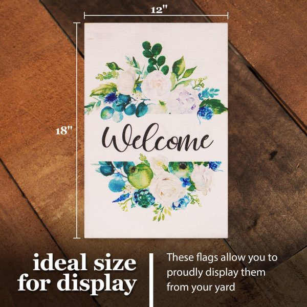 G128 Combo Pack: Garden Flag Stand Black 36 in x 16 in & Garden Flag Everyday Decoration Welcome Elegant Floral Arrangement 12"x18" Double-Sided Burlap Fabric - Image 9