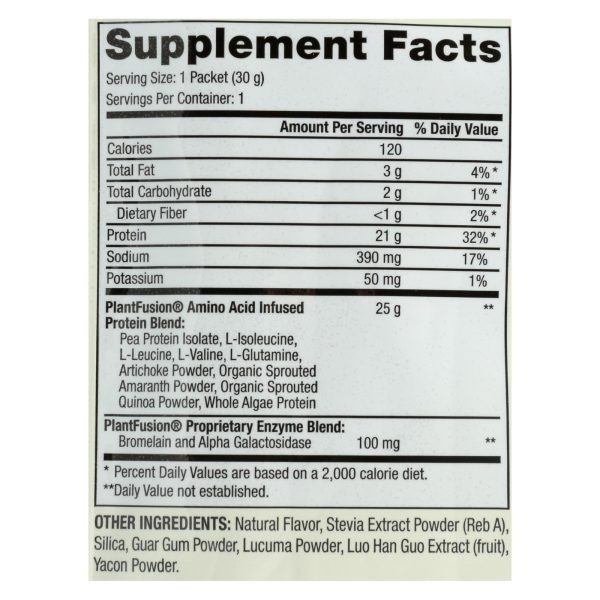 Plantfusion - Complete Protein - Vanilla Packets - Case of 12 - 30 Grams