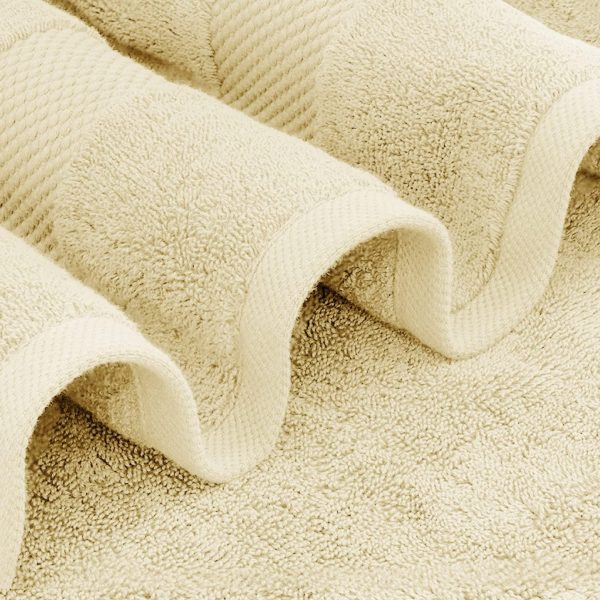 Luxury Bath Towels Set of 4 Large   700 GSM Cotton Ultra Soft Bath Towels 27x54 | Highly Absorbent and Quick Dry | Hotel Towels for Bathroom Luxury Plush Shower Towels Beige - Image 3