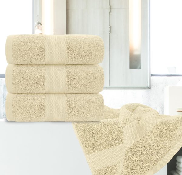 Luxury Bath Towels Set of 4 Large   700 GSM Cotton Ultra Soft Bath Towels 27x54 | Highly Absorbent and Quick Dry | Hotel Towels for Bathroom Luxury Plush Shower Towels Beige - Image 6