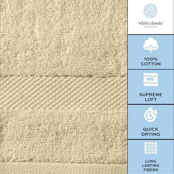 Luxury Bath Towels Set of 4 Large   700 GSM Cotton Ultra Soft Bath Towels 27x54 | Highly Absorbent and Quick Dry | Hotel Towels for Bathroom Luxury Plush Shower Towels Beige - Image 7