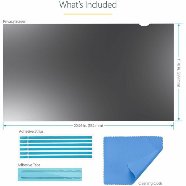 StarTech.com Monitor Privacy Screen for 24" Display - Widescreen Computer Monitor Security Filter - Blue Light Reducing Screen Protector - Image 8