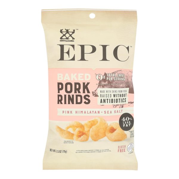 Epic Oven Baked Pork Rinds  - Case of 12 - 2.5 OZ