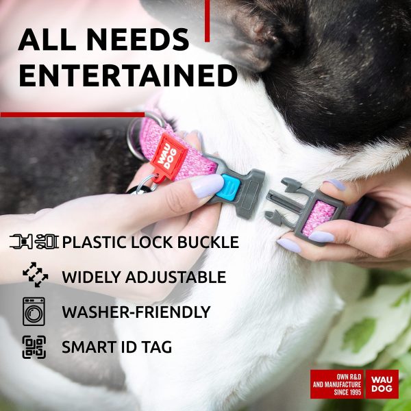Reflective Cotton Dog Collar Eco Friendly Alt to Nylon Collar for Small Medium and Large Dogs   Pet Collar with QR ID Tag   Puppy Collar for Large Breed Dogs   Adjustable Male Female Dog Collar - Image 5