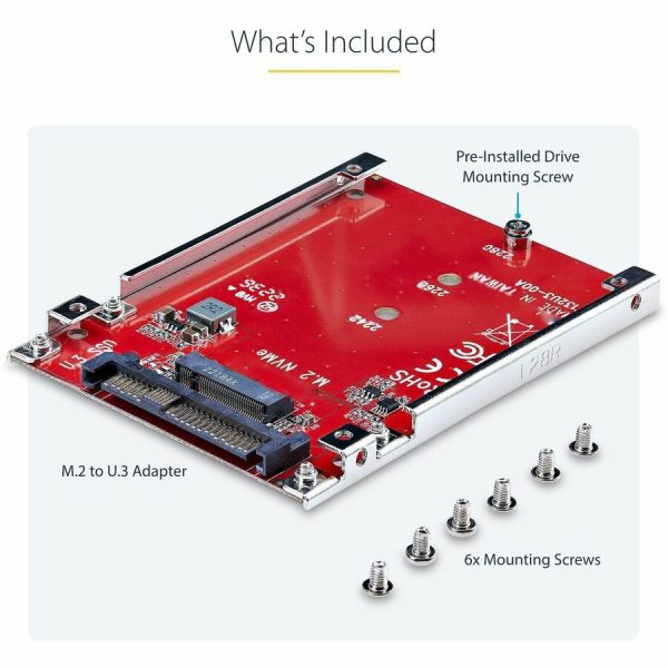 StarTech.com M.2 to U.3 Adapter, For M.2 NVMe SSDs, PCIe M.2 Drive to 2.5inch U.3 (SFF-TA-1001) Host Adapter/Converter, TAA Compliant - Image 7