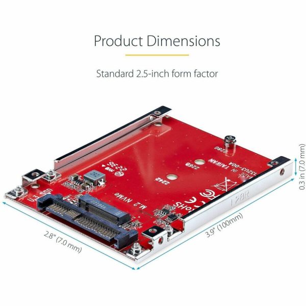 StarTech.com M.2 to U.3 Adapter, For M.2 NVMe SSDs, PCIe M.2 Drive to 2.5inch U.3 (SFF-TA-1001) Host Adapter/Converter, TAA Compliant - Image 8