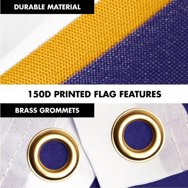 G128 Combo Pack: 6 Ft Tangle Free Spinning Flagpole (White) & Kentucky Flag 3x5 Ft Printed 150D Polyester, Brass Grommets (Flag Included) Aluminum Flag Pole - Image 4