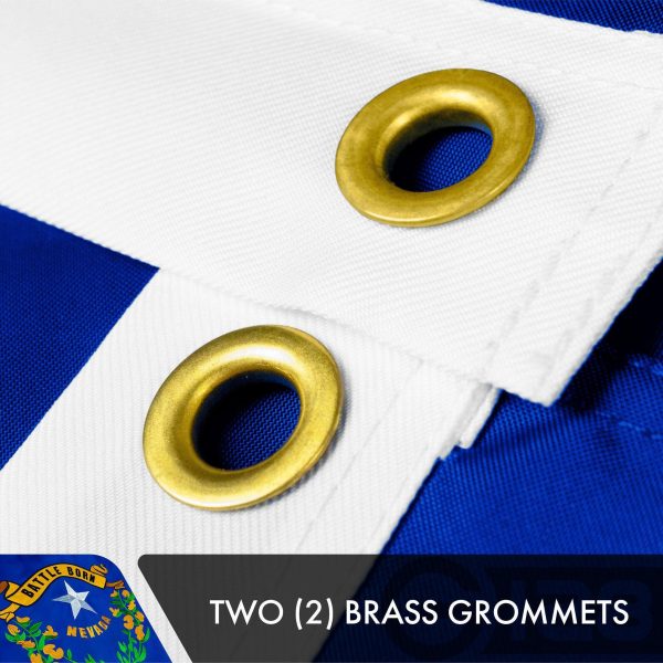 Nevada NV State Flag 3x5 Ft 2-Pack Double-sided Embroidered Polyester By G128 - Image 3