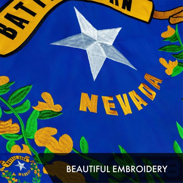 Nevada NV State Flag 3x5 Ft 2-Pack Double-sided Embroidered Polyester By G128 - Image 4