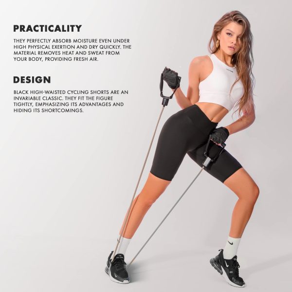 PUREVACY Pack of 4 High Waist Biker Shorts for Women. Polyester and Spandex Yoga Shorts. Seamless Workout Shorts for Women - Image 3