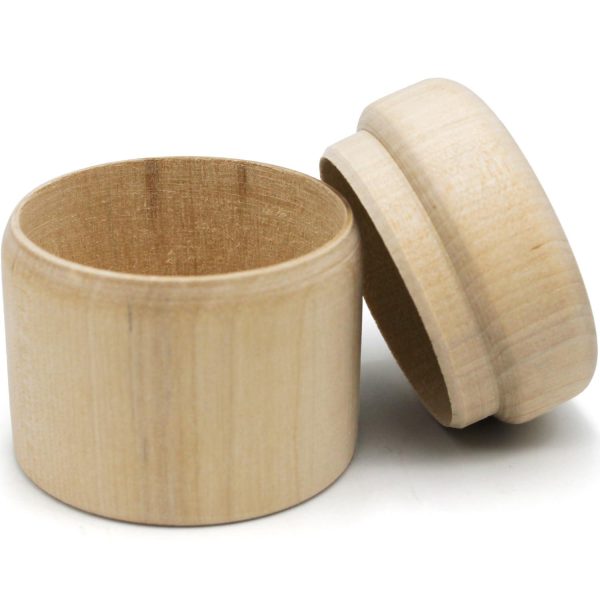 3pcs 2''x2'' Unfinished Wooden Boxes   Small Round Unpainted Storage Containers with Lids   DIY Craft Boxes for Jewelry Rings and Trinkets - Image 8