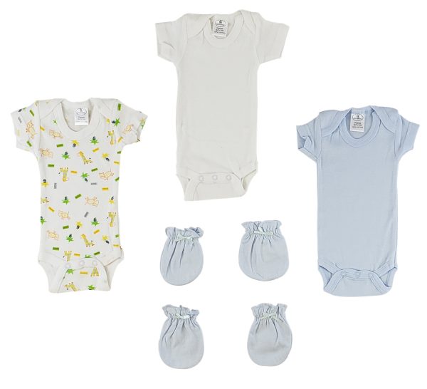 Preemie Onezies And Mittens - 5 Pcs Set Cs_0068