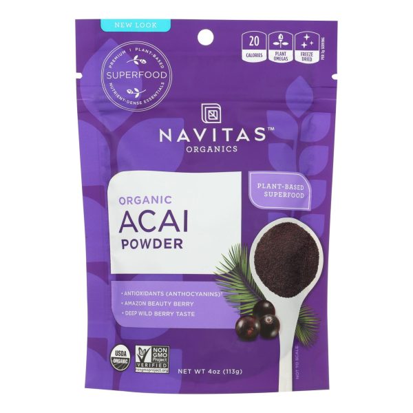Navitas Naturals Acai Powder - Organic - Freeze-Dried - 4 oz - case of 12 - Image 2