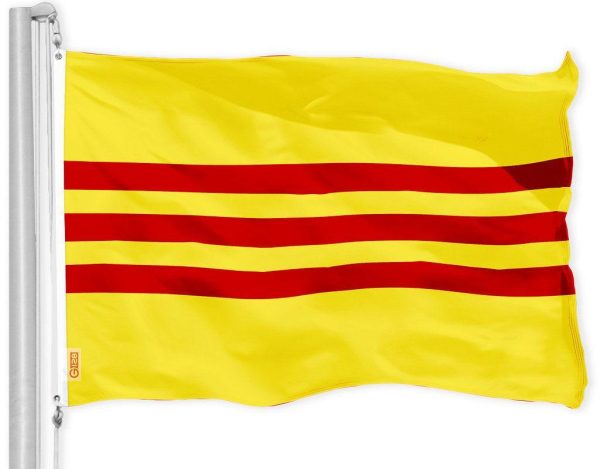 G128 South Vietnam Flag | 3x5 Ft | Printed 150D Polyester - Indoor/Outdoor, Vibrant Colors, Brass Grommets, Quality Polyester, Much Thicker More Durable Than 100D 75D Polyester