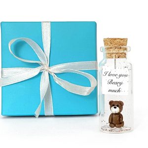 Cute and Kawaii Valentine's Day and Anniversary Presents   Personalized Love Gifts for Boyfriend Girlfriend (Brown Bear   I Love You Beary Much in Teal Gift Box)
