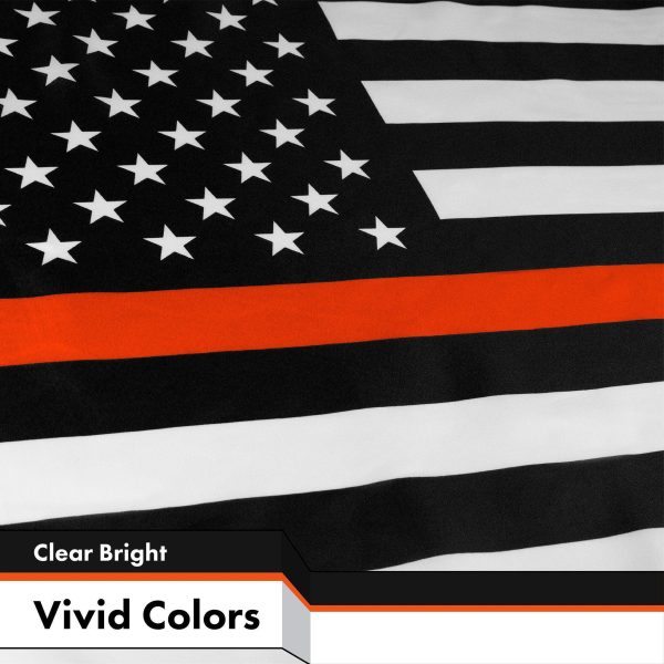 Thin Orange Line American Flag 3x5 Ft 3-Pack Printed 150D Polyester By G128 - Image 3
