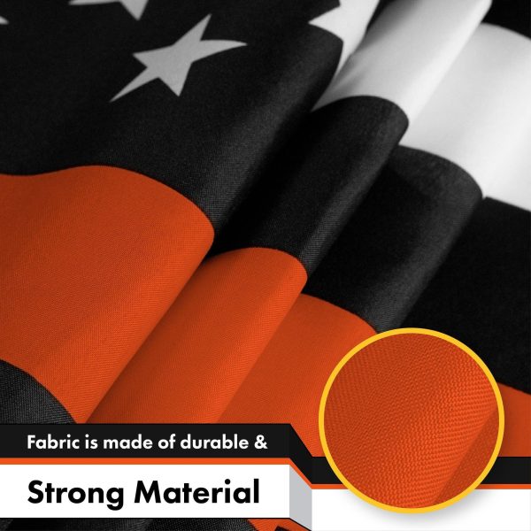 Thin Orange Line American Flag 3x5 Ft 3-Pack Printed 150D Polyester By G128 - Image 4