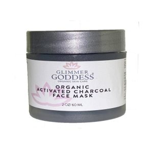 Glimmer Goddess Organic Face Mask to Unclog Pores and Reduce Blackheads   Activated Charcoal 2 oz