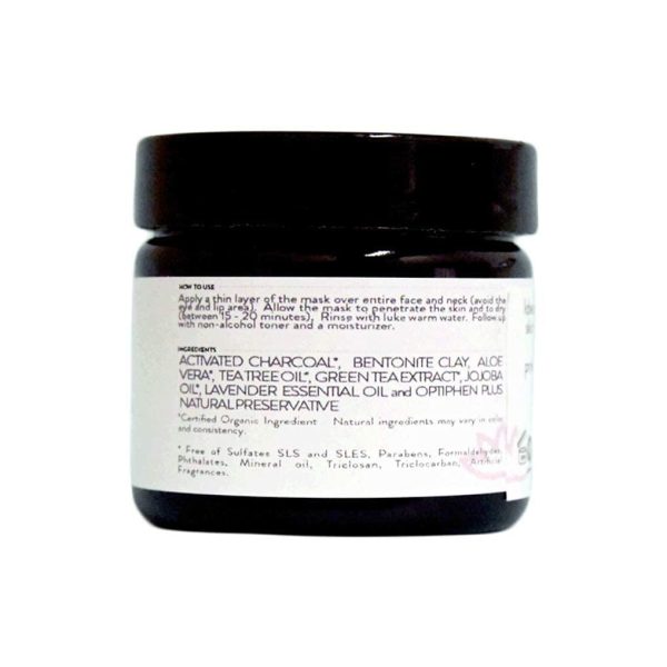 Glimmer Goddess Organic Face Mask to Unclog Pores and Reduce Blackheads   Activated Charcoal 2 oz - Image 5