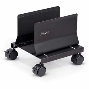 StarTech.com Computer Tower Cart, Rolling CPU Caddy on Wheels, Max 46.3lb/21kg, Adjustable PC Case Mount, Floor Stand Dolly, Steel, TAA