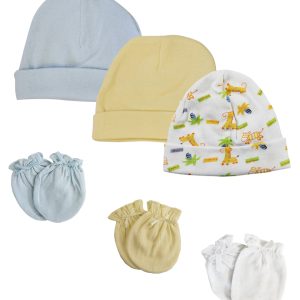 Baby Boy Infant Caps And Mittens (pack Of 6) Nc_0315
