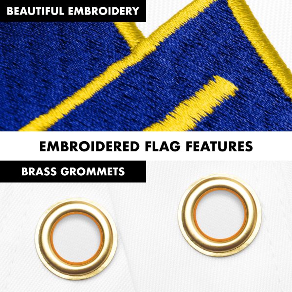 G128 Combo Pack: 6 Ft Tangle Free Aluminum Spinning Flagpole (Black) & Rhode Island No Golden Border State Flag 3x5 Ft, ToughWeave Series Embroidered 300D Polyester | Pole with Flag Included - Image 4