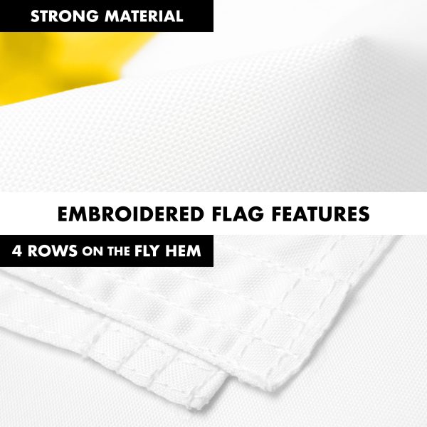 G128 Combo Pack: 6 Ft Tangle Free Aluminum Spinning Flagpole (Black) & Rhode Island No Golden Border State Flag 3x5 Ft, ToughWeave Series Embroidered 300D Polyester | Pole with Flag Included - Image 5