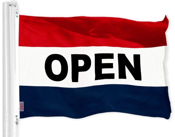 G128 Combo Pack: USA American Flag 3x5 Ft 150D Printed Stars & Open Sign Flag 3x5 Ft 150D Printed - Image 2