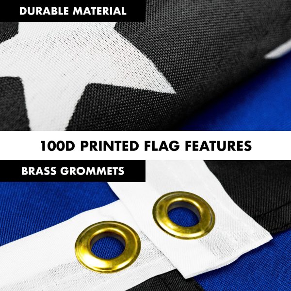 G128 - 6 Feet Tangle Free Spinning Flagpole (Silver) Thin Blue Brass Grommets Printed 3x5 ft (Flag Included) Aluminum Flag Pole - Image 4