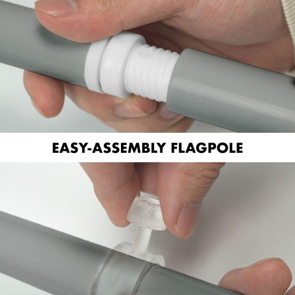 G128 - 6 Feet Tangle Free Spinning Flagpole (Silver) Thin Blue Brass Grommets Printed 3x5 ft (Flag Included) Aluminum Flag Pole - Image 6