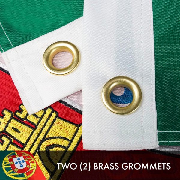 Portugal Portuguese Flag 3x5 Ft 5-Pack Double-sided Embroidered Polyester By G128 - Image 3