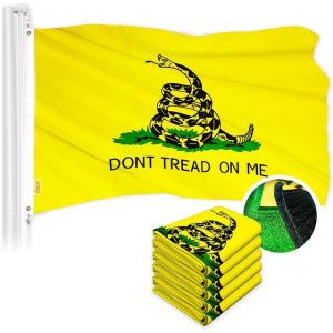 Gadsden Don't Tread on Me Flag 3x5 Ft 5-Pack Embroidered Polyester By G128