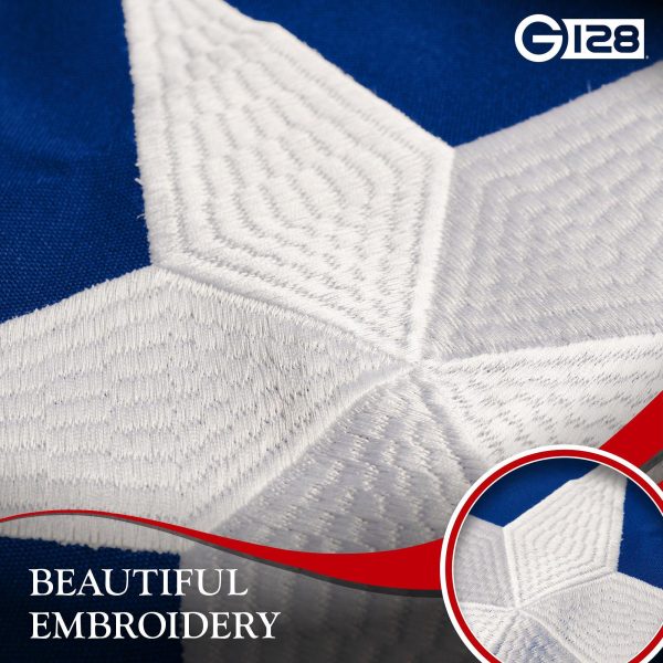 G128 Puerto Rico Puerto Rican Flag | 1x1.5 Ft | StormFlyer Series Embroidered 220GSM Spun Polyester | Embroidered Design, Indoor/Outdoor, Brass Grommets, Heavy Duty, All Weather - Image 4