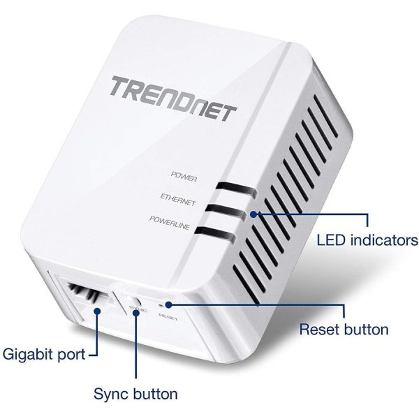 TRENDnet Powerline 1300 AV2 Adapter Kit, Includes 2 x TPL-422E Powerline Ethernet Adapters, IEEE 1905.1 & IEEE 1901, Gigabit Port, Range Up To 300m (984 ft), Simple Installation, White, TPL-422E2K - Image 7