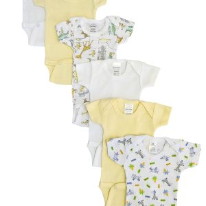 Baby Boy, Baby Girl, Unisex Short Sleeve Onezies Variety (pack Of 6) Nc_0229