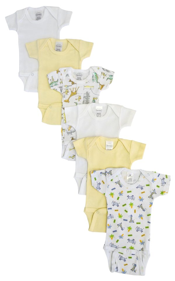 Baby Boy, Baby Girl, Unisex Short Sleeve Onezies Variety (pack Of 6) Nc_0229
