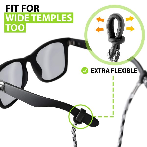 SIGONNA Eyeglasses String Holder Strap Cord   Eyeglass Chain for Men Women   Glasses Lanyard Holders Around Neck   Sports Eye Glass Straps Sunglass Retainer   5 Cords Red Blue - Image 4