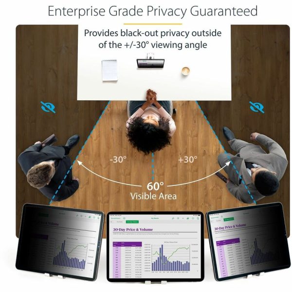 StarTech.com 4-Way Privacy Screen For 11-inch iPad Pro, For Portrait/Landscape Orientations, Touch-Enabled, +/- 30 Deg. View, Matte Finish - Image 2