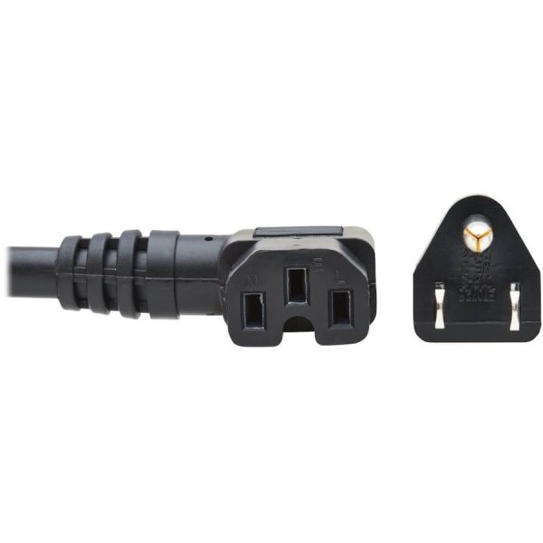 Eaton Tripp Lite Series Power Cord, NEMA 5-15P to Right-Angle C15 - Heavy-Duty, 15A, 125V, 14 AWG, 8 ft. (2.43 m), Black - Image 3