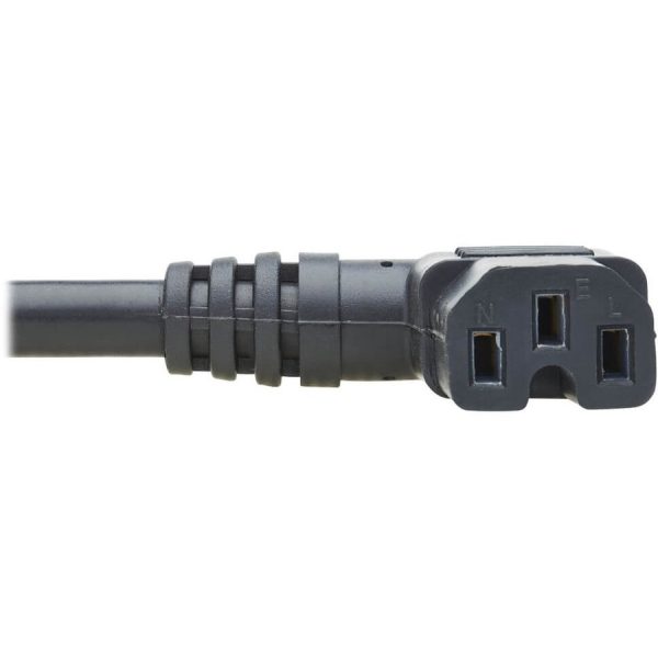 Eaton Tripp Lite Series Power Cord, NEMA 5-15P to Right-Angle C15 - Heavy-Duty, 15A, 125V, 14 AWG, 8 ft. (2.43 m), Black - Image 4