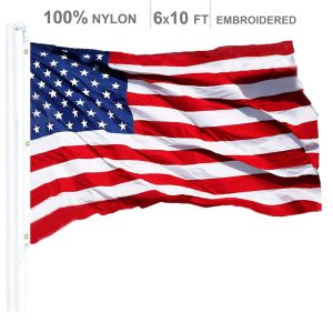 G128 American Flag Nylon Embroidered 6x10 Ft