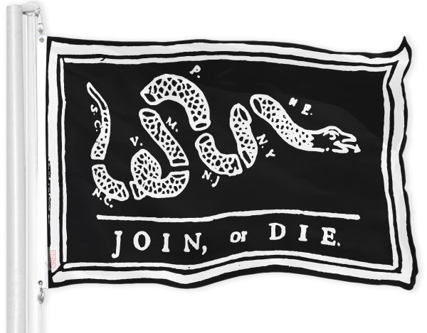 G128 Combo Pack: USA American Flag & Join or Die Black Flag 3x5 FT Printed 150D Polyester - Image 2