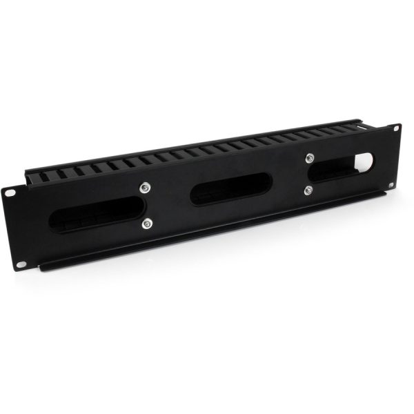 StarTech.com 2U Horizontal Finger Duct Rack Cable Management Panel with Cover - Image 3
