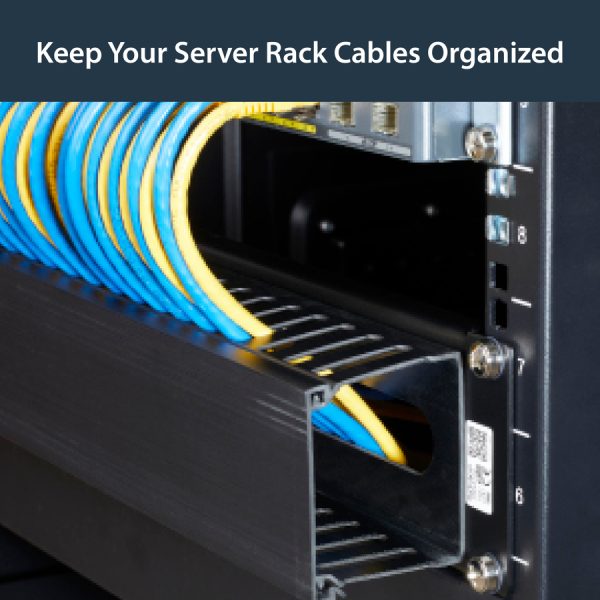 StarTech.com 2U Horizontal Finger Duct Rack Cable Management Panel with Cover - Image 7