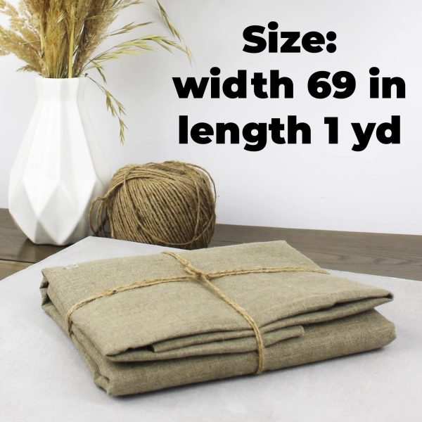 Art Natural Linen Canvas Roll 69  Wide x 1 Yard Long   Plain Unprimed Canvas Fabric for Painting   Raw Linen Canvas Rolled Heavy Duty (14.1oz) - Image 2