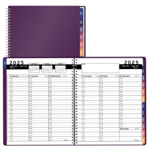 2025 Appointment Book & Planner   6.5 x 8.5 inches Large Tabbed Daily Hourly Weekly Planner Calendar & Schedule Book 30 Minute time Slots Business & Personal Planner Jan 2025  Dec 2025  Purple